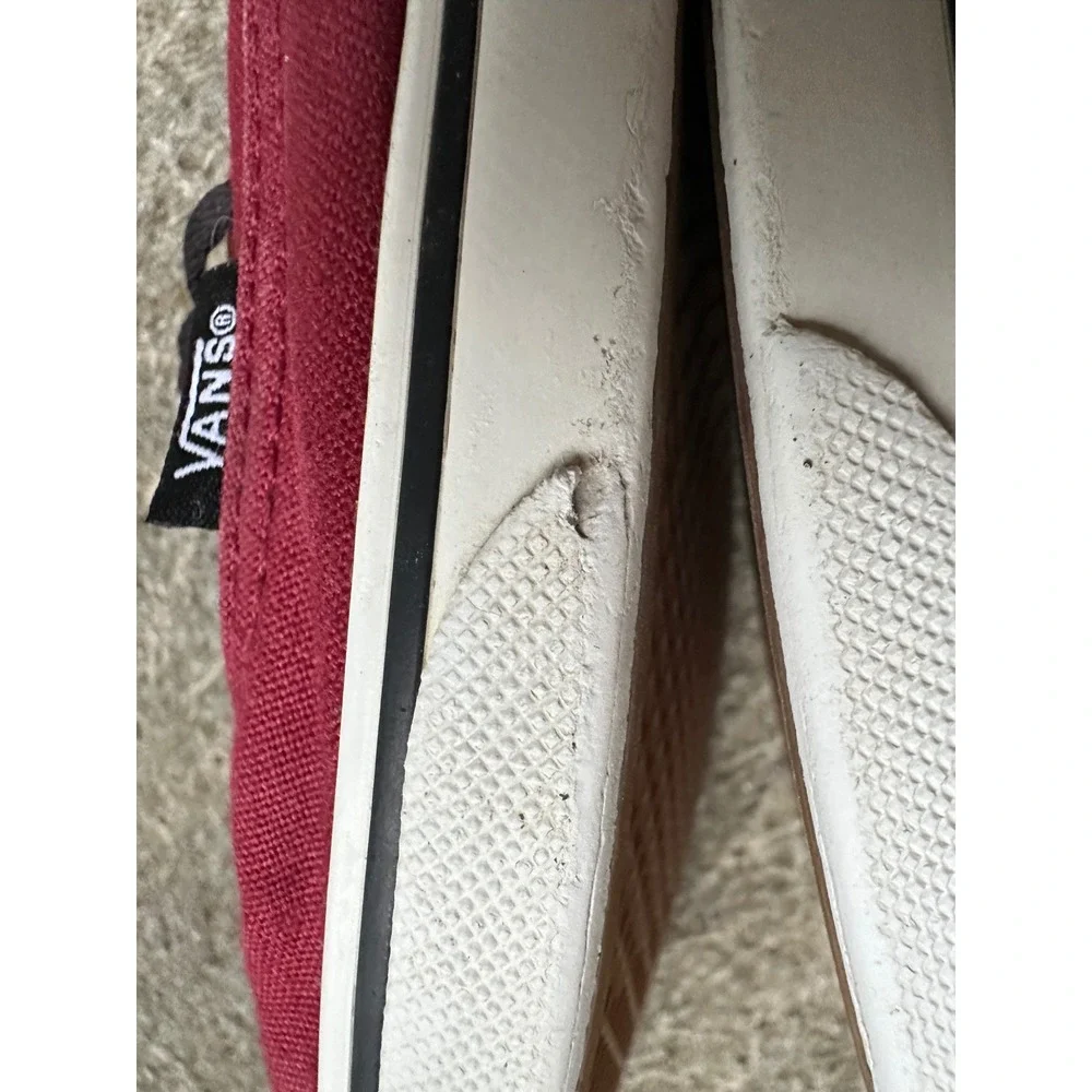 Vans Authentic Canvas Sneakers Low Top‎ Casual Shoes Maroon Women's 6.5 Men's 5